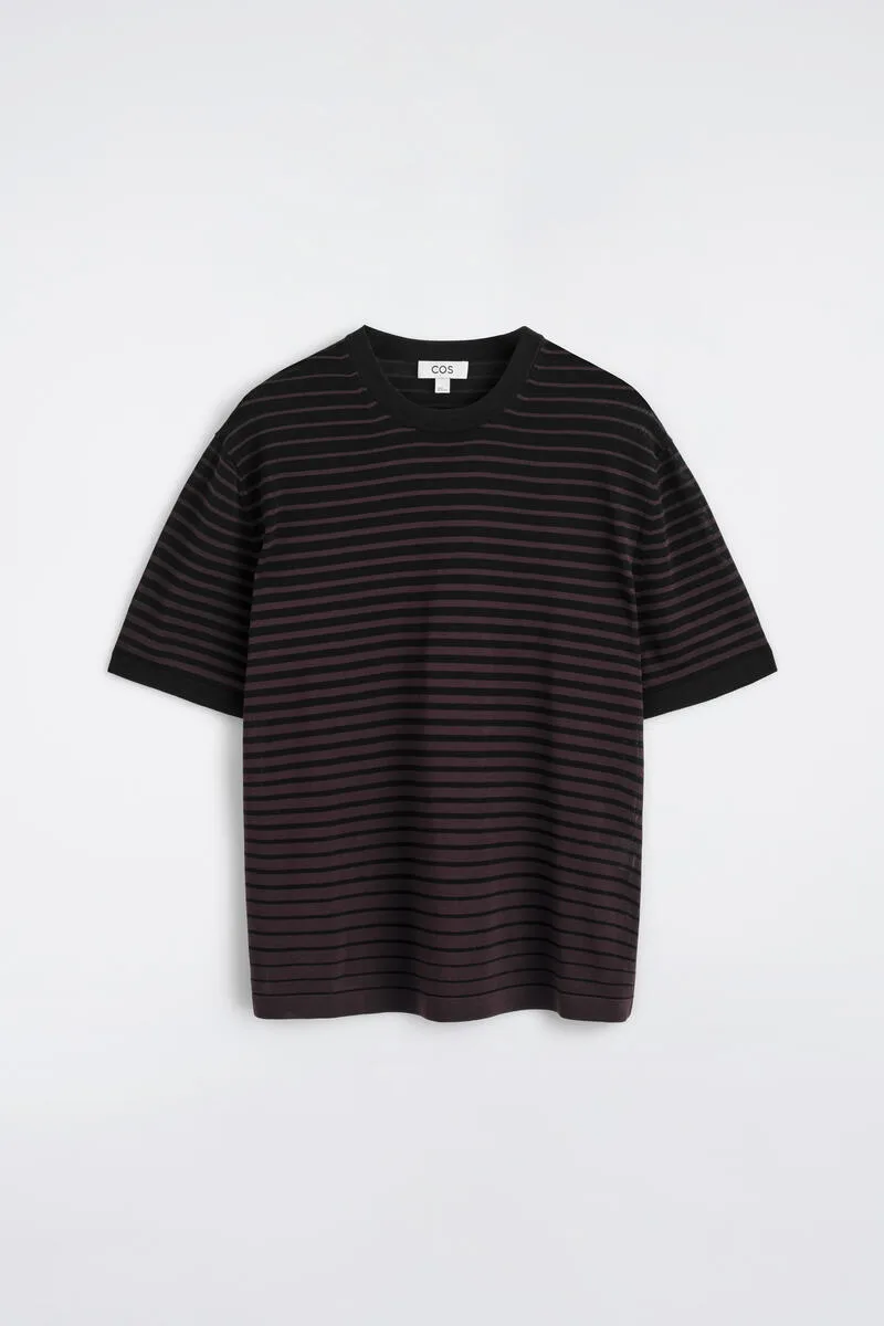Striped Knitted Cotton T-Shirt by COS