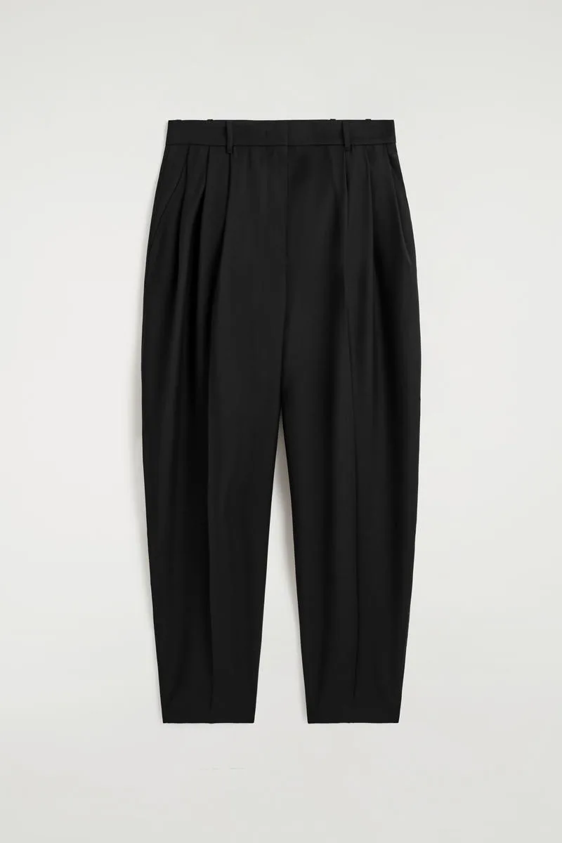 Pleated Wool-Blend Tulip Pants by COS