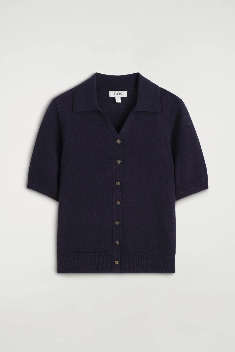 Knitted Linen-Merino Short-Sleeved Shirt
