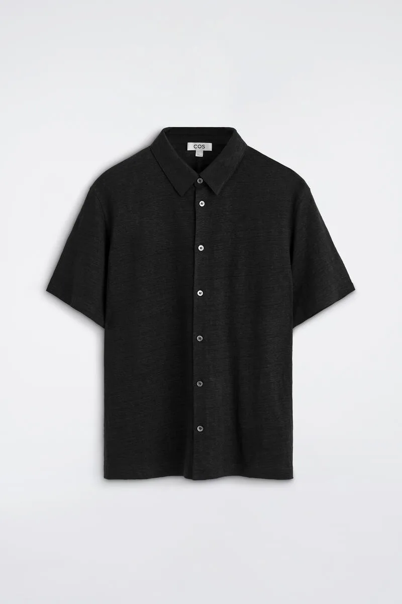 Linen-Jersey Short-Sleeved Shirt by COS