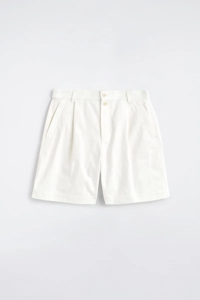 Pleated Denim-Herringbone Shorts by COS