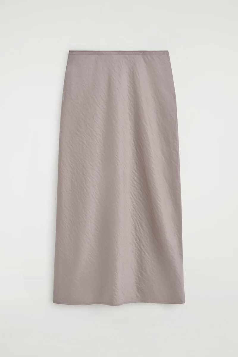 Crinkled-Satin Midi Skirt by COS