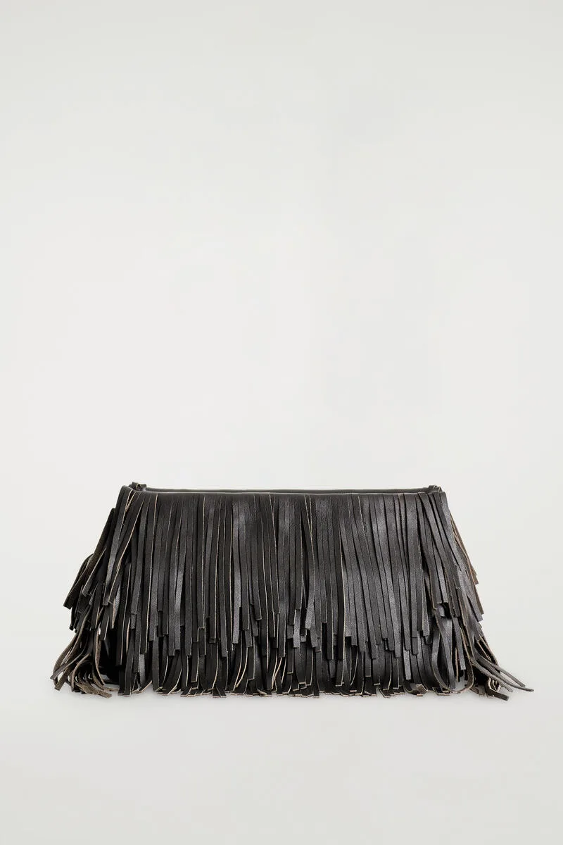 Fringed Clutch - Leather