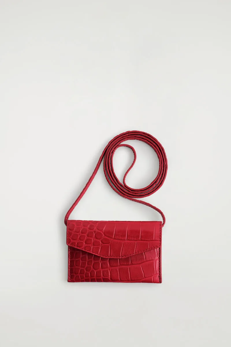 Croc-Effect Leather Cardholder by COS