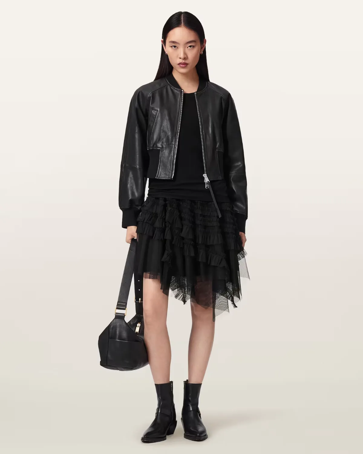 Jayde Ruffled Tulle Mini Skirt by AllSaints