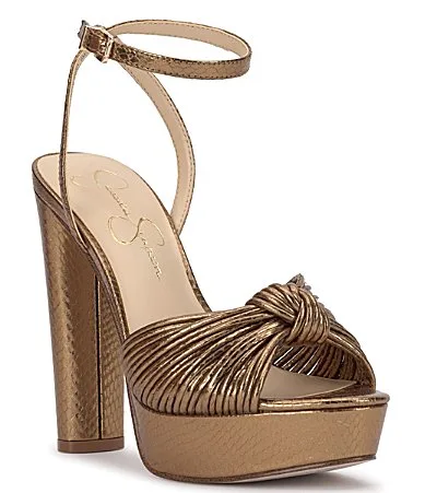 Immie Embossed Platform Dress Sandals by Jessica Simpson