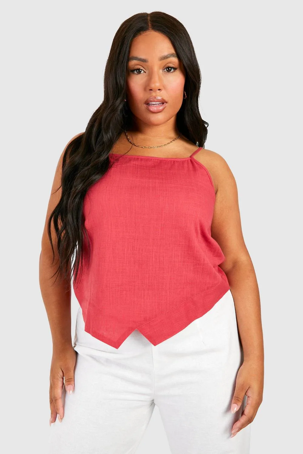 Cotton Asymmetric Cami by boohoo