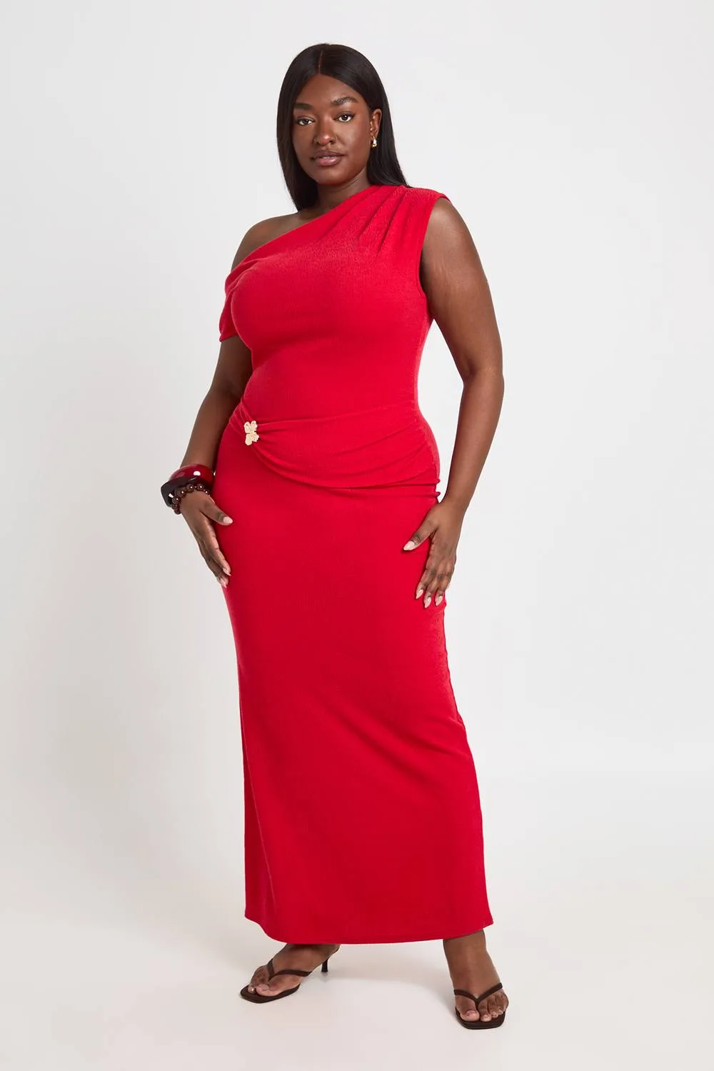 Textured Flower Trim Maxi Dress by boohoo
