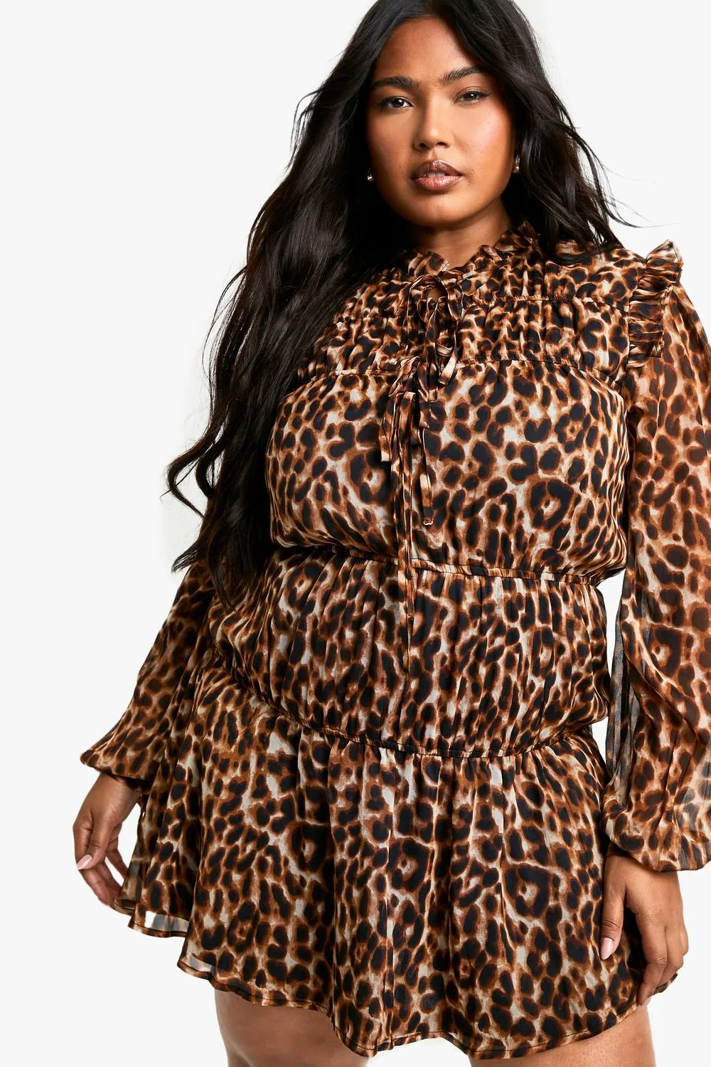 Tie Front Smock Dress by boohoo