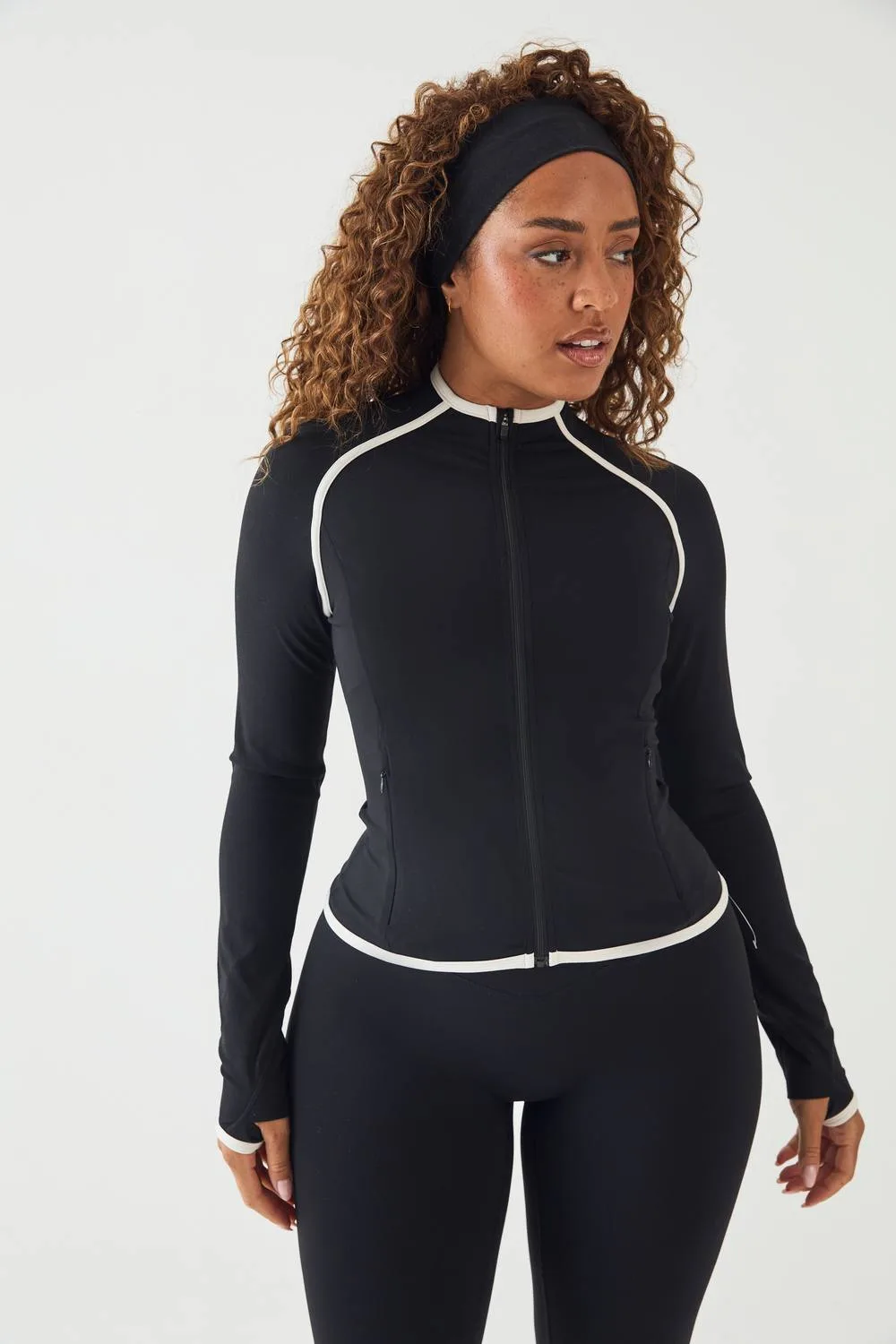 Sculpt Contrast Zip Through Sports Jacket by DSGN Studio
