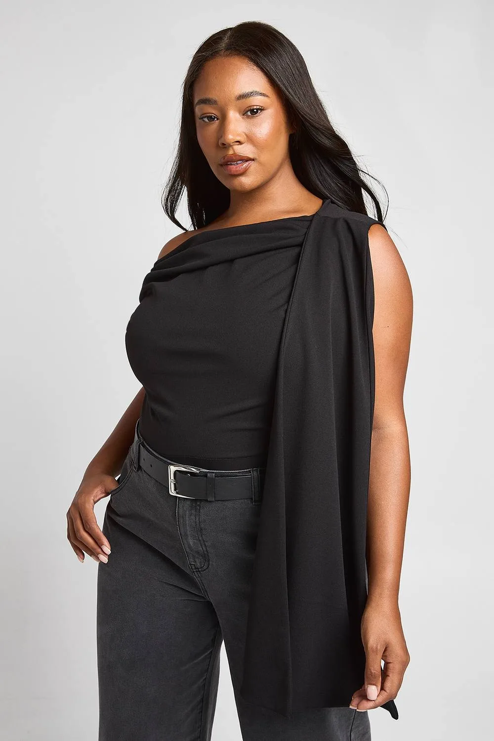 Drape Off-Shoulder Detail Bodysuit by boohoo