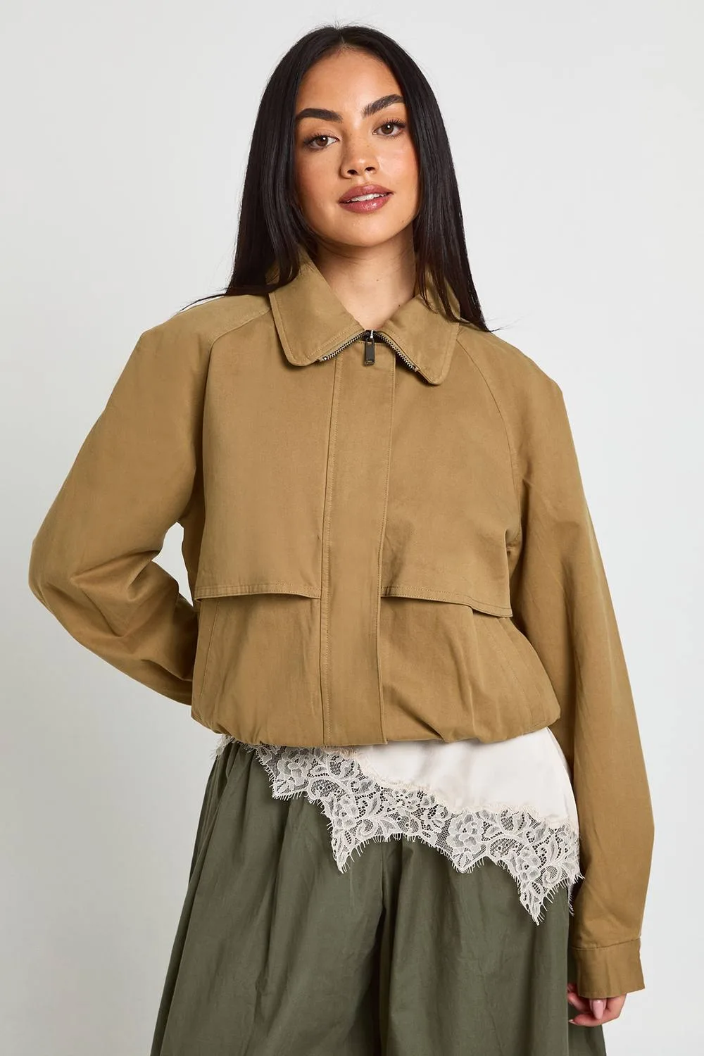 Funnel Neck Bomber Jacket by boohoo