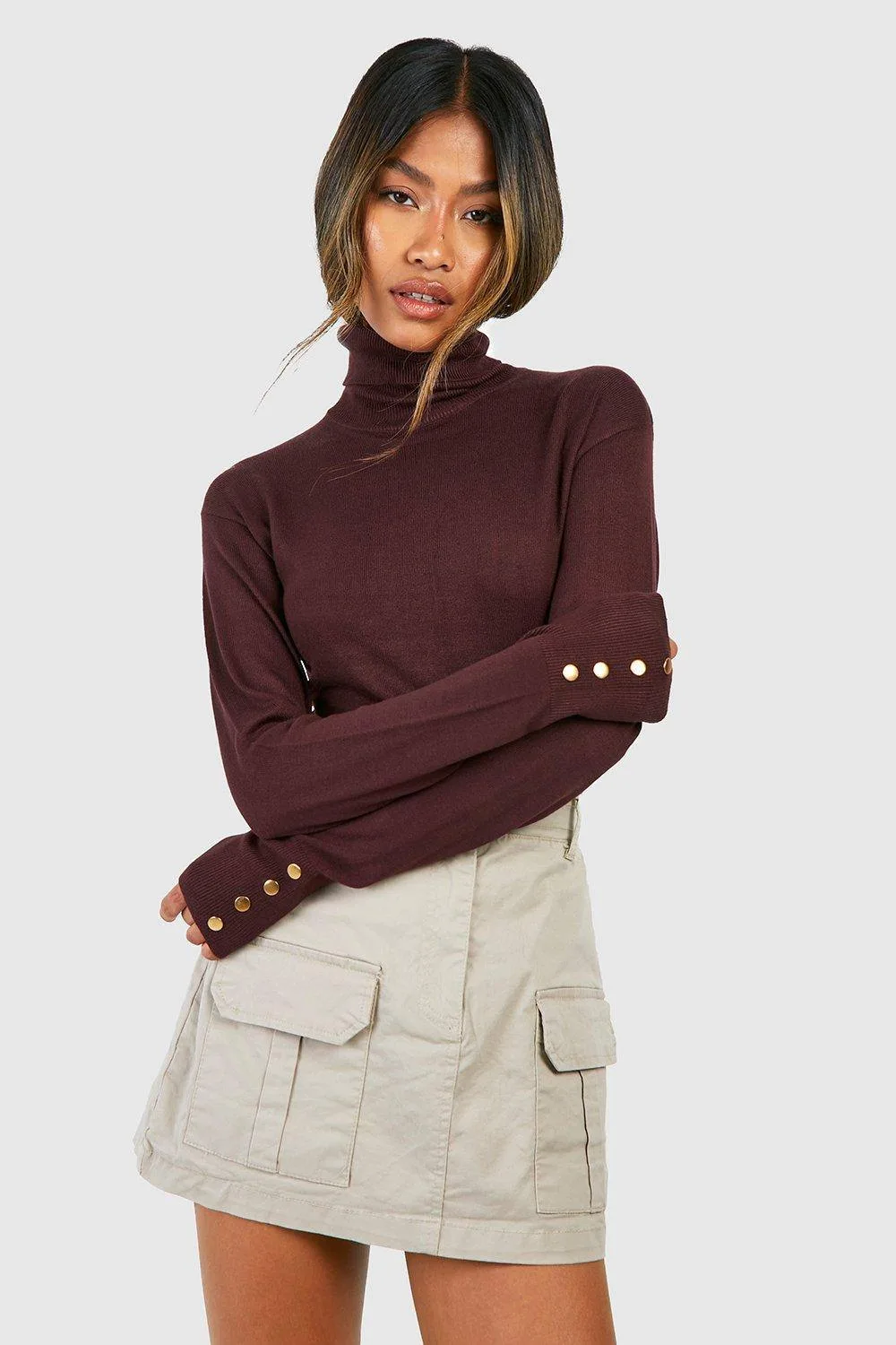 Basic Fine Gauge Roll Neck Jumper by boohoo
