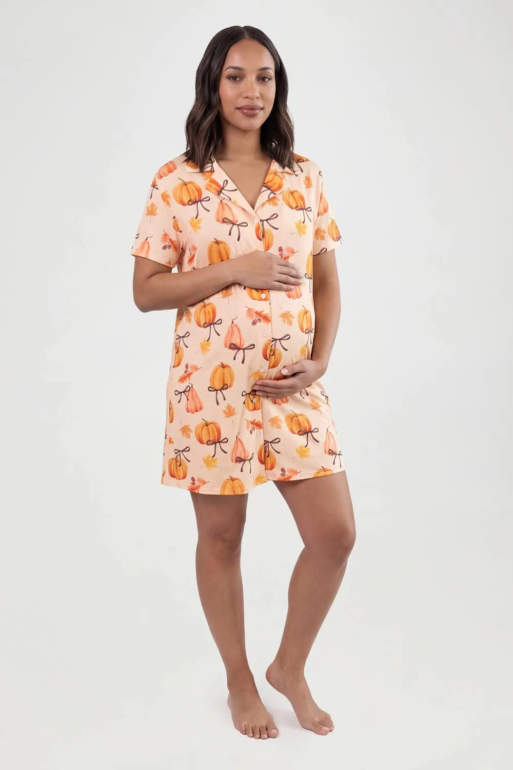 Maternity Pumpkin & Bow Print Nightie by boohoo