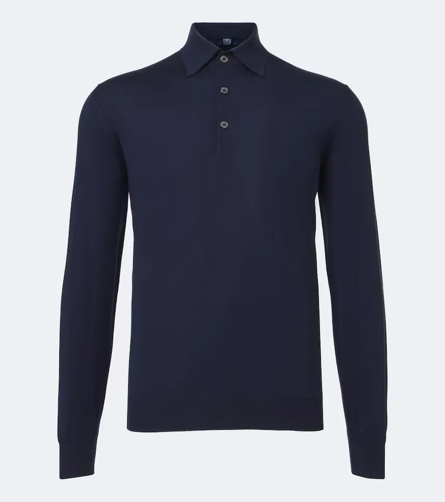 Wool Polo Sweater by Fedeli