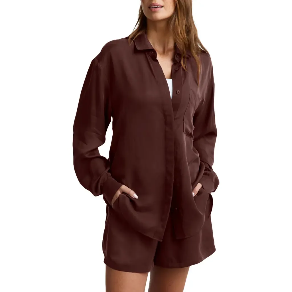 Sunkissed Cupro Button Down Shirt by Beyond Yoga