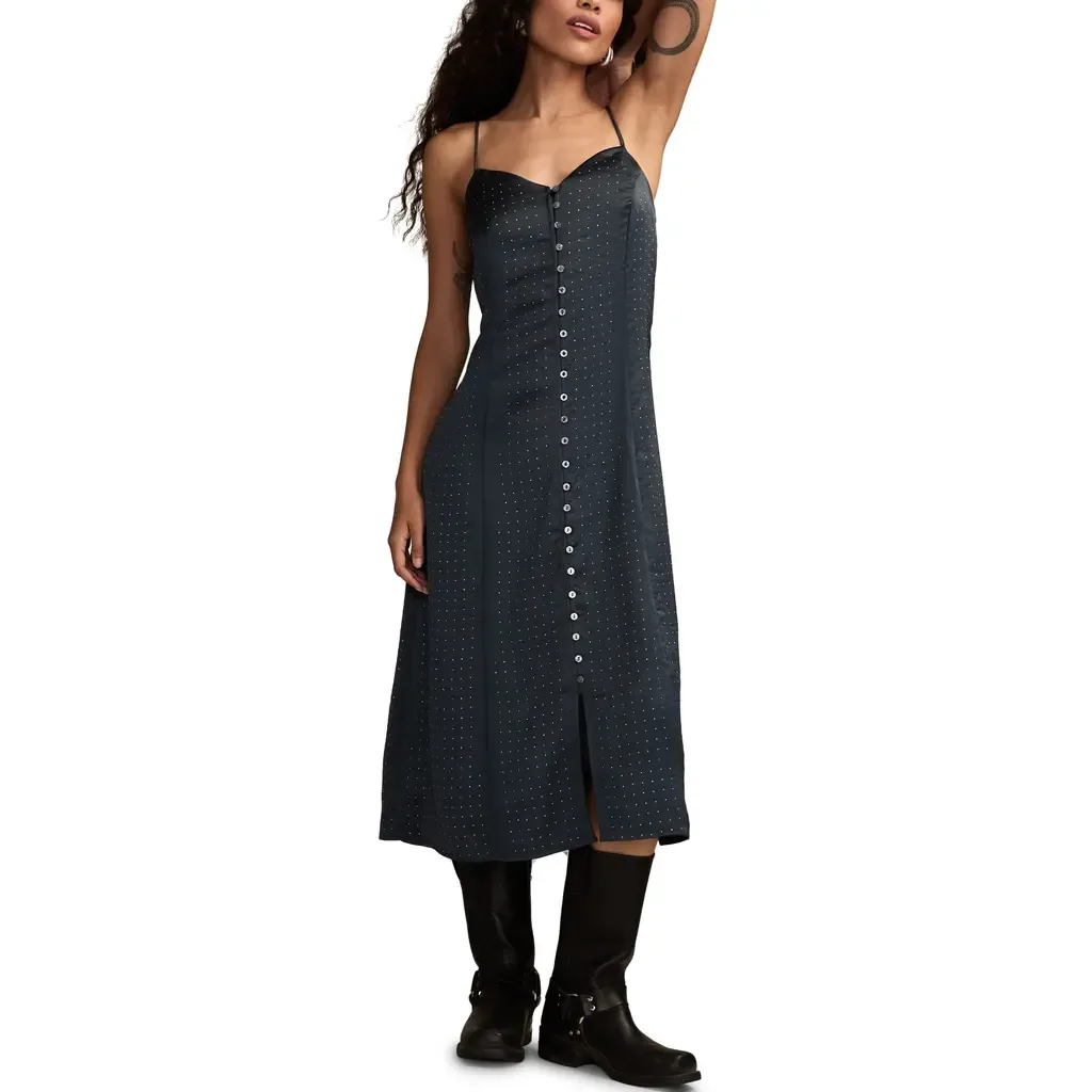 Embellished Button-Up Midi Dress by Lucky Brand