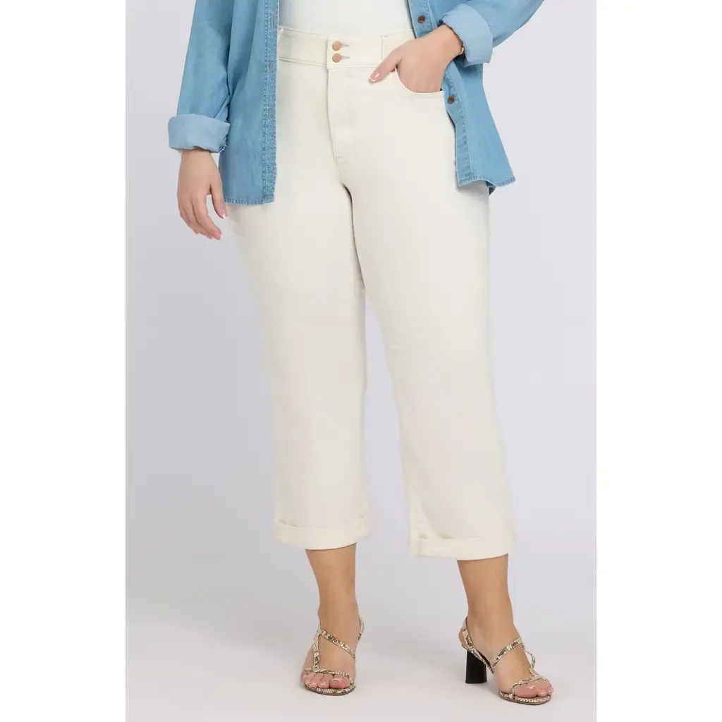 Bailey High Waist Crop Relaxed Straight Leg Jeans by NYDJ