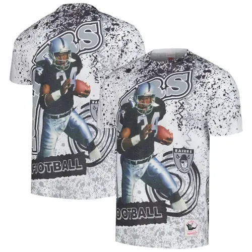 Mitchell & Ness Bo Jackson Las Vegas Raiders Retired Player Name & Number Burst T-Shirt by Mitchell & Ness
