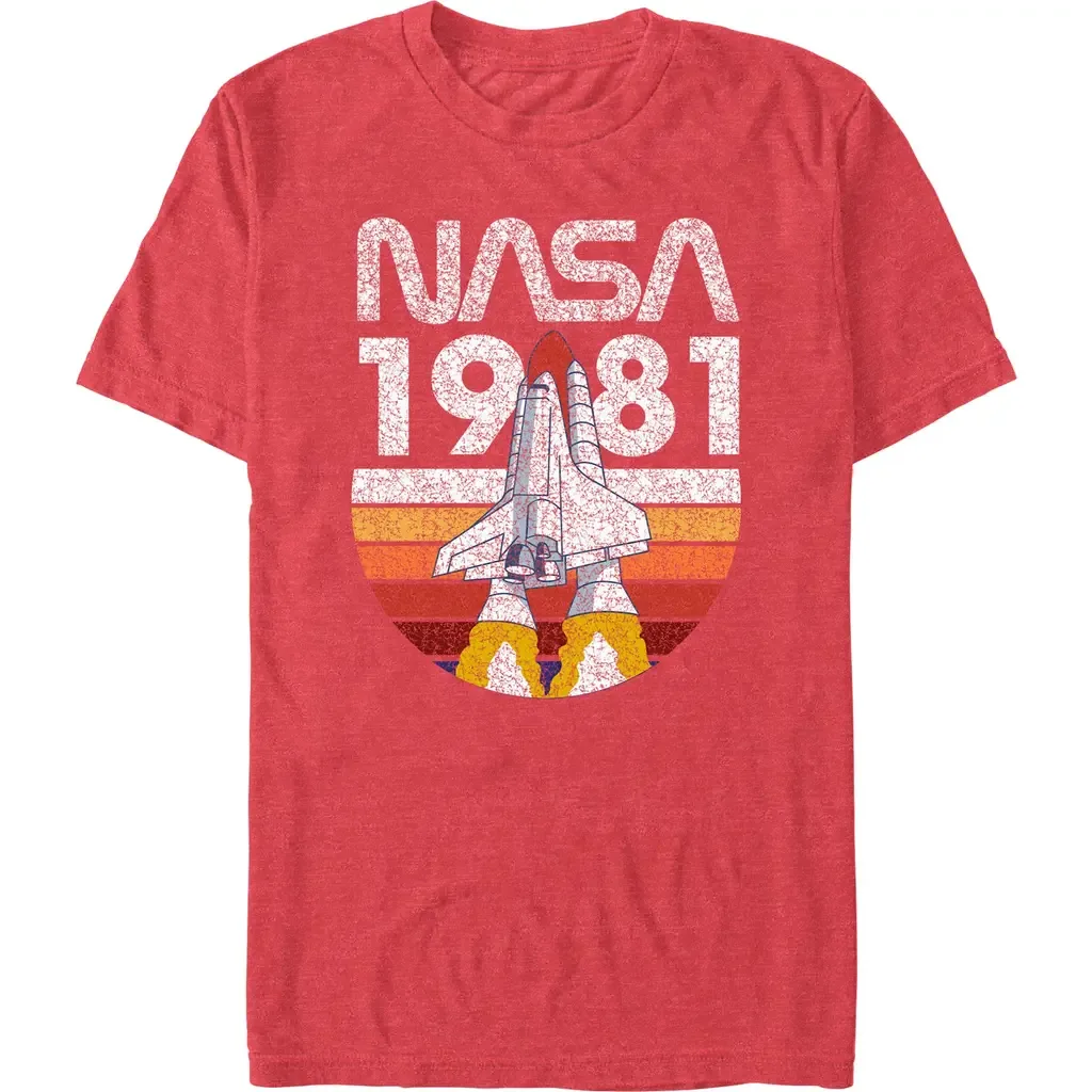 Distressed Logo Sunset Short Sleeve Graphic T-Shirt by NASA