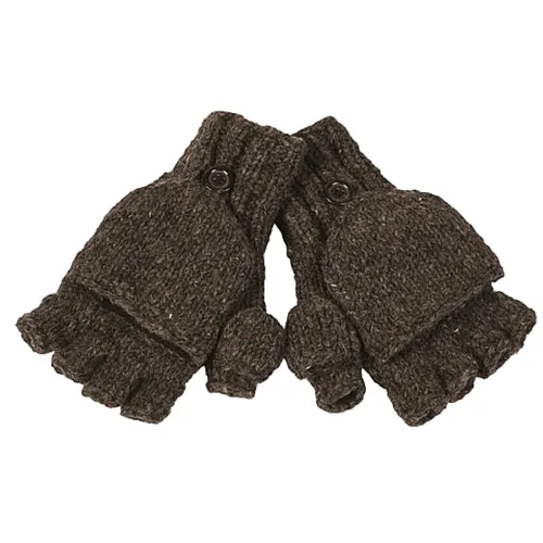 Fingerless Gloves with Button Flap and Fleece Lining by Nirvanna Designs