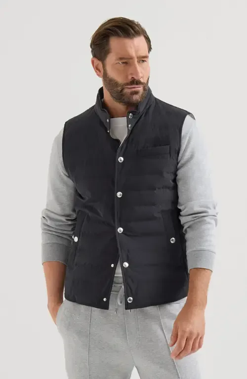 Bonded Taffeta Lightweight Down Vest by Brunello Cucinelli