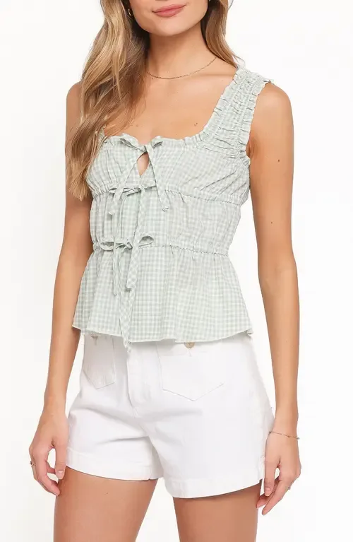 Harper Gingham Tie Front Tank by Petal & Pup