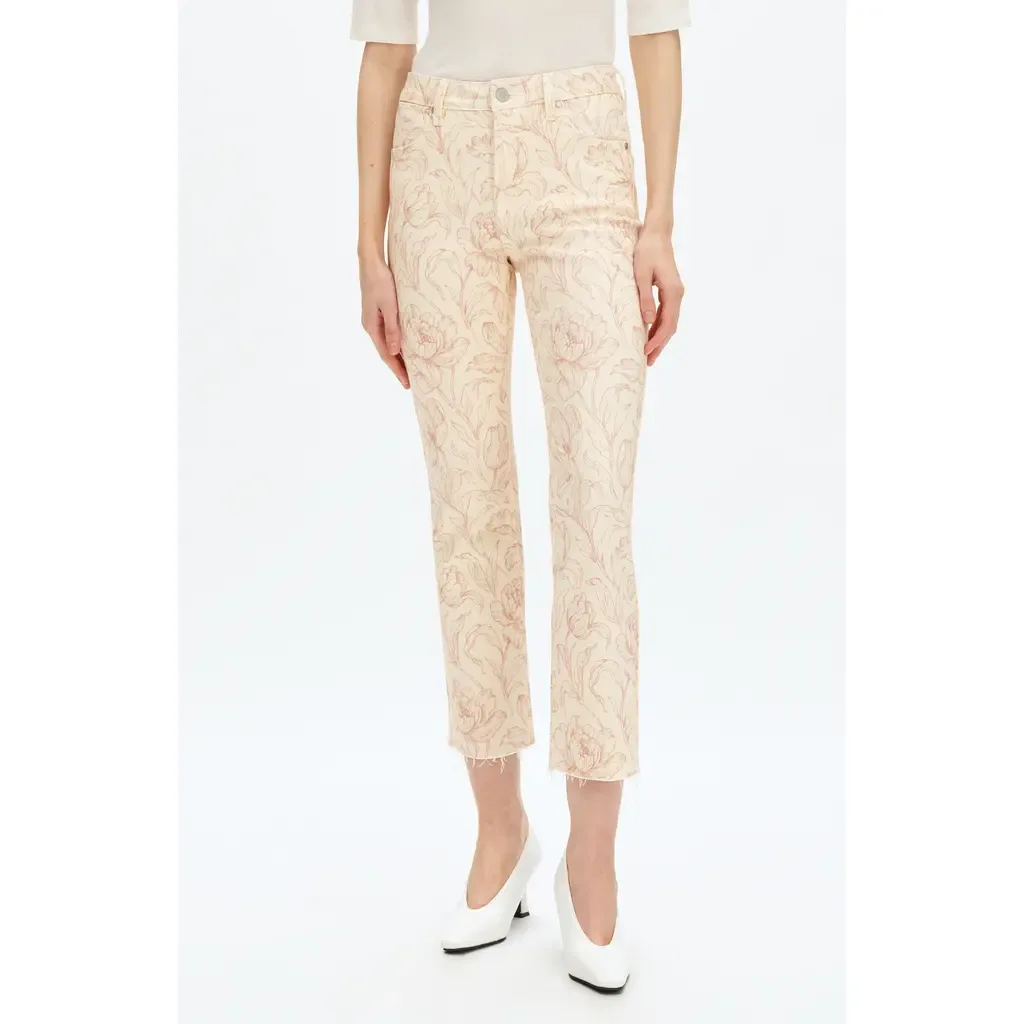 Dublin Floral High Waist Straight Leg Jeans by Bayeas