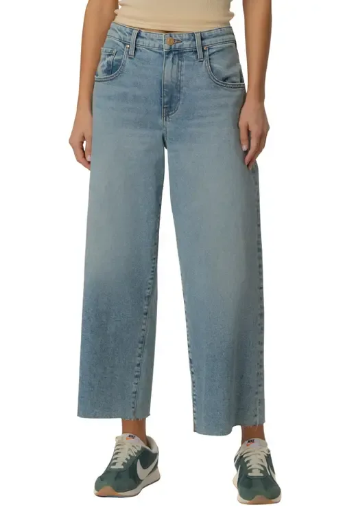 Gwen Raw Hem High Waist Crop Slouchy Wide Leg Jeans by KUT from the Kloth