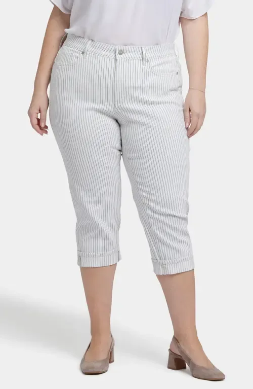 Marilyn Stripe Straight Leg Capri Jeans by NYDJ