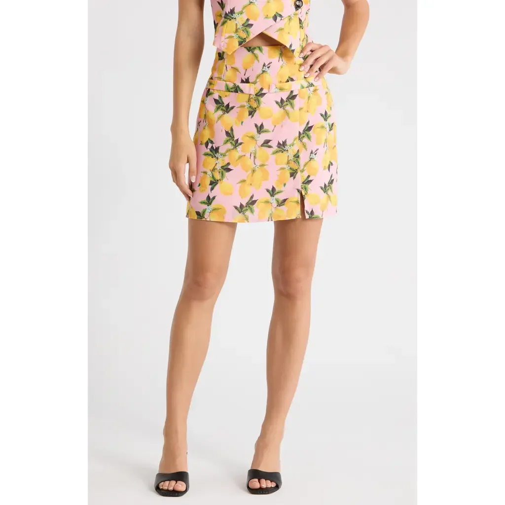 Desery Lemon Print Miniskirt by SUGARLIPS