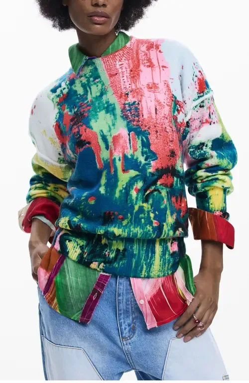 Splatter Print Sweatshirt by Desigual