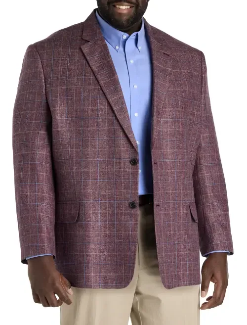 Windowpane Sport Coat by Oak Hill Premium by DXL