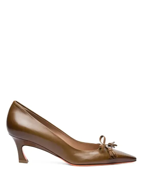 Mid-Heel Patent Leather Pumps by Santoni
