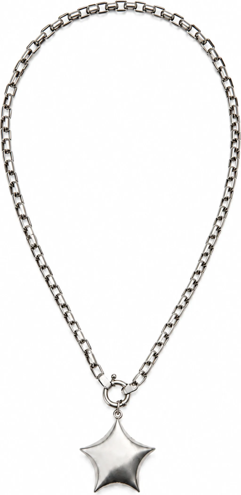 Puffed Star Paperclip Necklace by 67jewelry