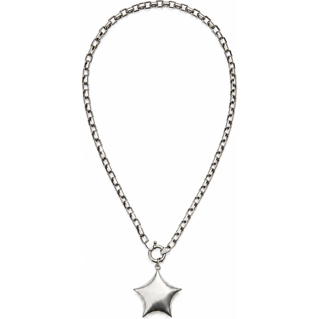 Puffed Star Paperclip Necklace by 67jewelry