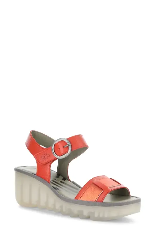 Beik Ankle Strap Platform Wedge Sandal by Fly London