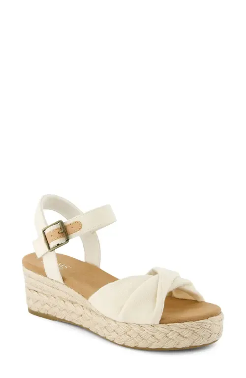 Kinsley Ankle Strap Espadrille Platform Wedge Sandal by TOMS
