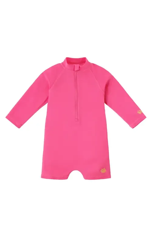 Long Sleeve Swim Romper in Neon Checkers by UV Skinz