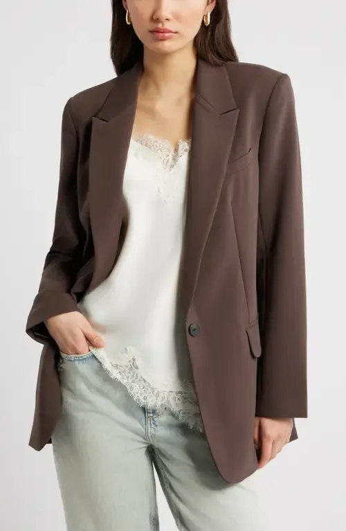 Icon Twill Relaxed Blazer by Open Edit
