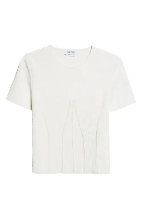 Rib T-Shirt in Ivory by McQueen