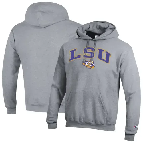 Champion LSU Tigers Arch Over Logo Pullover Hoodie