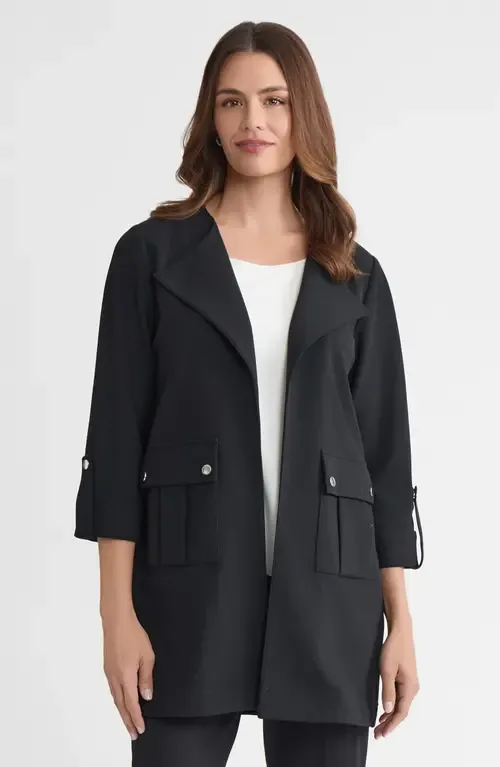Heritage Lightweight Stretch Deco Crepe Wing Collar Jacket by Ming Wang