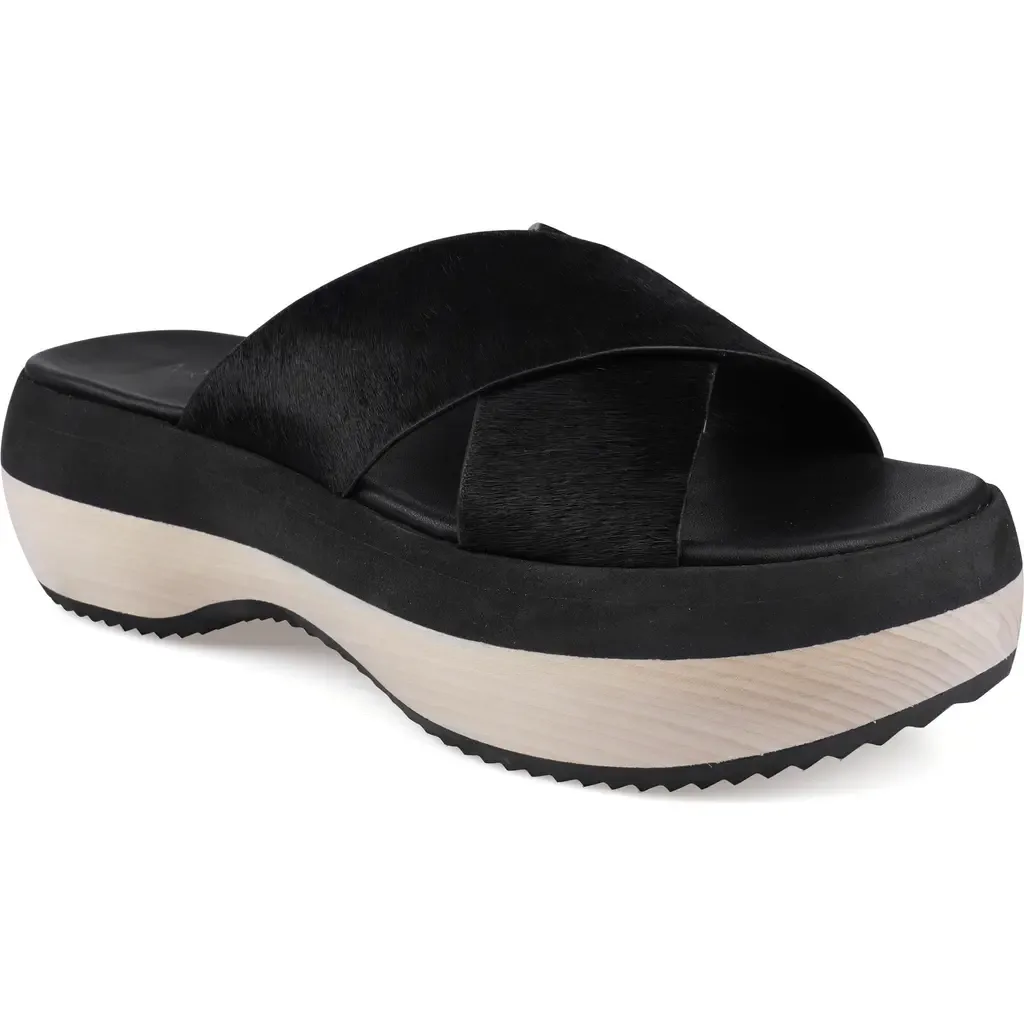 Maia Genuine Calf Hair Platform Sandal