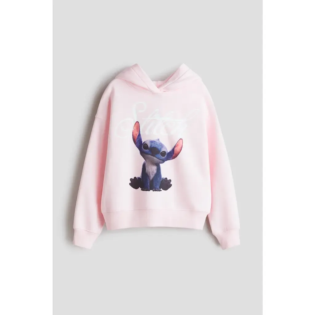 Motif-Detail Hoodie in Lilo & Stitch by H&M