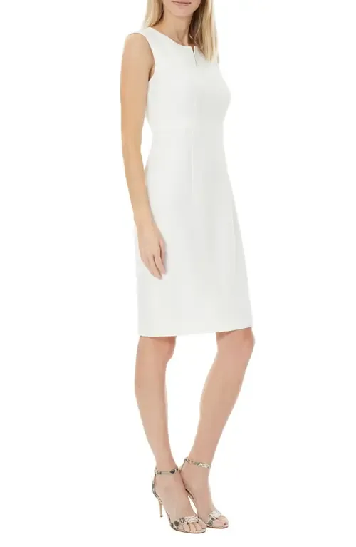 Notch Neckline Sleeveless Sheath Dress