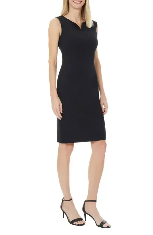 Notch Neckline Sleeveless Sheath Dress