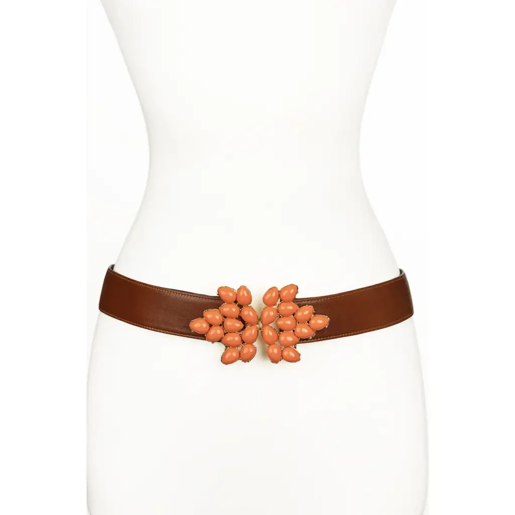 Jaclyn Chain Leather Belt by Raina Belts