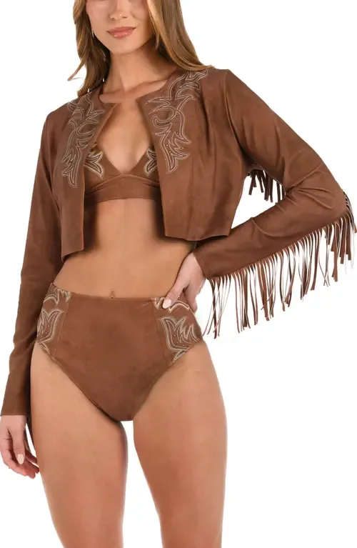 Adeline Bolero Crop Cover-Up Jacket by L'AGENCE