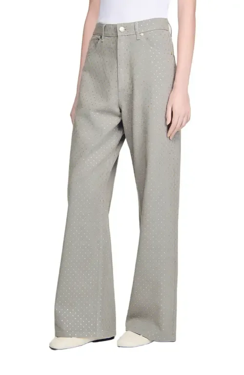 Rhinestone-Embellished Jeans by SANDRO